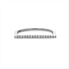 Load image into Gallery viewer, 14k Solid Gold Natural Diamond Microset Thin Bar Ring | Minimalist Diamond Stack Band | Thin Diamond Line Band | Tri-Color Stack Bands
