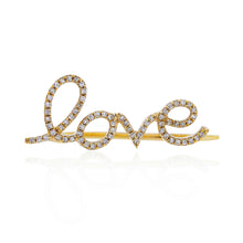 Load image into Gallery viewer, Single (Half Pair) 14k and Genuine Diamond LOVE Ear Crawler Climber Earrings Microset in White, Yellow or Rose Gold for Women
