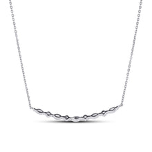 Load image into Gallery viewer, 18k Solid Gold Genuine Natural Diamond Curved Bar Crescent Necklace For Women Adjustable Drawstring Chain
