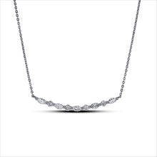 Load image into Gallery viewer, 18k Solid Gold Genuine Natural Diamond Curved Bar Crescent Necklace For Women Adjustable Drawstring Chain
