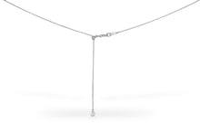 Load image into Gallery viewer, 18k Solid Gold Genuine Natural Diamond Curved Bar Crescent Necklace For Women Adjustable Drawstring Chain
