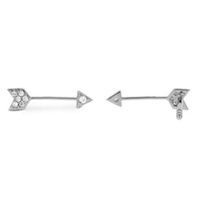 Load image into Gallery viewer, Single (Half Pair) 14k Gold and Genuine Diamond Arrow Stud Earring or Climber | Diamond Minimalist Earring
