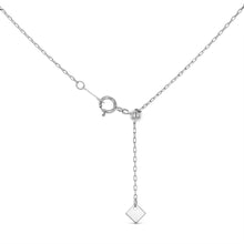 Load image into Gallery viewer, 18k Genuine Diamond Chevron &quot;V&quot; Shaped Necklace w/ High Quality Baguette and Round Diamonds w/ Adjustable Drawstring Chain
