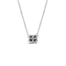 Load image into Gallery viewer, 18k White Gold Very High Quality VVS F Genuine Diamond Solitaire Emerald Cut Dainty Delicate Minimalist Choker Pendant Necklace on Chain
