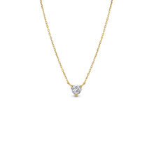 Load image into Gallery viewer, 18K Gold Genuine Small Heart Shaped Diamond Minimalist Layering Stacking Solitaire Necklace w/ Adjustable Drawstring Chain for Women
