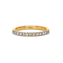 Load image into Gallery viewer, 14k Gold Genuine Diamond 2mm Half Eternity Simple Wedding Band or Stack Ring w/ High Quality Diamonds in White, Yellow or Rose Gold
