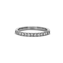 Load image into Gallery viewer, 14k Gold Genuine Diamond 2mm Half Eternity Simple Wedding Band or Stack Ring w/ High Quality Diamonds in White, Yellow or Rose Gold
