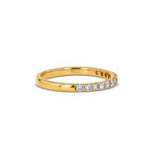 Load image into Gallery viewer, 14k Gold Genuine Diamond 2mm Half Eternity Simple Wedding Band or Stack Ring w/ High Quality Diamonds in White, Yellow or Rose Gold
