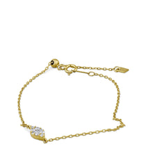 Load image into Gallery viewer, 18k Gold Genuine Diamond Evil Eye Marquise Cluster Adjustable Minimalist Stacking Layering Chain Bracelet for Women Girls White Yellow Rose
