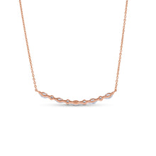 Load image into Gallery viewer, 18k Solid Gold Genuine Natural Diamond Curved Bar Crescent Necklace For Women Adjustable Drawstring Chain
