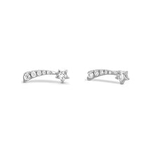 Load image into Gallery viewer, Single (Half Pair) 14k Gold Genuine Diamond Shooting Star Stud Graduated Earring 14k White Yellow Rose Gold
