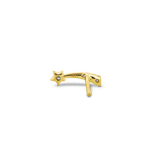 Load image into Gallery viewer, Single (Half Pair) 14k Gold Genuine Diamond Shooting Star Stud Graduated Earring 14k White Yellow Rose Gold
