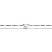Load image into Gallery viewer, 14k Gold Genuine Diamond Heart Solitaire Stacking Layering Adjustable Dainty Minimalist Chain Bracelet for Women with Drawstring
