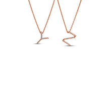 Load image into Gallery viewer, 14k Solid Gold Natural Diamond Initial Pendant W/ Chain | Diamond Letter Necklace | Diamond Alphabet Monogram Jewelry
