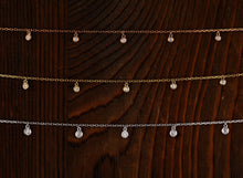 Load image into Gallery viewer, 14k Gold Genuine Diamond Chain Diamond Station Layering Stacking Bracelet White Yellow Rose Gold | Small Medium Large Bezel
