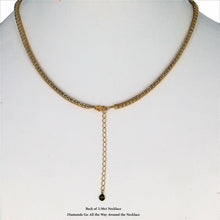 Load image into Gallery viewer, 18k Solid Gold Genuine Diamond Tennis Choker Necklace W/ Adjustable Length Chain for Women White Yellow Rose Gold
