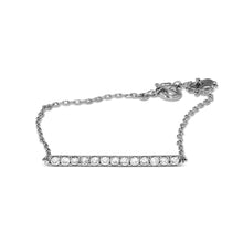 Load image into Gallery viewer, 18k Gold Genuine Diamond Line Bar Minimalist Dainty Thin Chain Bracelet w/ Adjustable Length Drawstring Chain for Women White Yellow Rose

