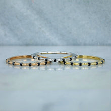 Load image into Gallery viewer, 14k Gold Genuine Diamond Thin Distance Promise Stack Ring Band w/ 9 High Quality Black Diamonds in White Yellow Rose Gold for Women or Girls
