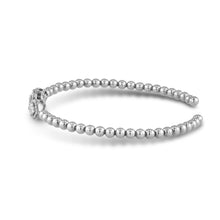 Load image into Gallery viewer, 18k Beaded Diamond Cuff Bangle Genuine Diamond Round and Pear Shape Center for Women in White Yellow Rose Gold
