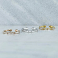 Load image into Gallery viewer, Single 18K Gold &amp; Genuine Diamond Reversible Non-Pierced Ear Cuff in Rose White Yellow Gold
