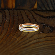 Load image into Gallery viewer, 14k Gold Genuine Diamond 1.25mm Half Eternity Simple Wedding Band or Stack Ring w/ High Quality Diamonds in White, Yellow or Rose Gold
