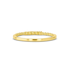 Load image into Gallery viewer, 14k Solid Gold Natural Diamond Thin Beaded Stackable Ring Band
