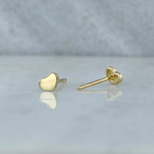 Load image into Gallery viewer, Single (Half Pair) 14k Gold Small Genuine High Quality Heart Earring Studs for Women or Girls in White Yellow Rose Gold
