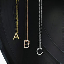 Load image into Gallery viewer, 14k Solid Gold Natural Diamond Initial Pendant W/ Chain | Diamond Letter Necklace | Diamond Alphabet Monogram Jewelry
