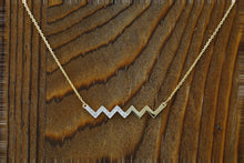 Load image into Gallery viewer, 14k Yellow Gold Genuine Diamond Zig Zag Necklace for Women with High Quality Diamonds
