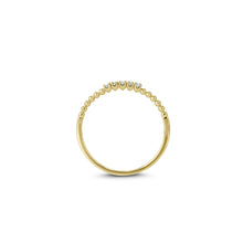 Load image into Gallery viewer, 14k Solid Gold Natural Diamond Thin Beaded Stackable Ring Band
