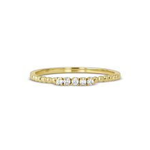 Load image into Gallery viewer, 14k Solid Gold Natural Diamond Thin Beaded Stackable Ring Band

