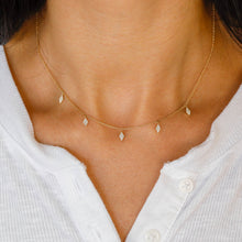 Load image into Gallery viewer, 14k Solid Gold Genuine Natural Diamond Marquise Drop Choker Necklace For Women Adjustable Drawstring Chain
