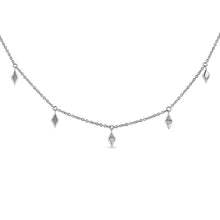 Load image into Gallery viewer, 14k Solid Gold Genuine Natural Diamond Marquise Drop Choker Necklace For Women Adjustable Drawstring Chain
