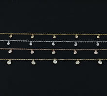 Load image into Gallery viewer, 14k Gold Genuine Diamond Chain Diamond Station Layering Stacking Bracelet White Yellow Rose Gold | Small Medium Large Bezel
