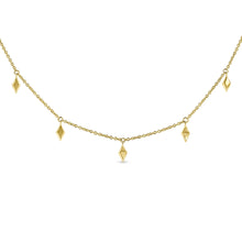 Load image into Gallery viewer, 14k Solid Gold Genuine Natural Diamond Marquise Drop Choker Necklace For Women Adjustable Drawstring Chain
