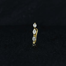 Load image into Gallery viewer, Single (Half Pair) 18k Solid Gold Genuine Natural Marquise Diamond Small Hinged Huggy Hoop Earrings
