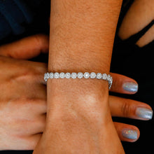 Load image into Gallery viewer, 14k Solid White Gold Genuine Natural Diamond 3ct High Quality Cluster Tennis Bracelet for Women
