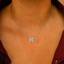 Load image into Gallery viewer, 18k Solid Gold Genuine Natural Diamond Pave Butterfly Necklace
