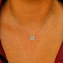 Load image into Gallery viewer, 18k Solid Gold Genuine Natural Diamond Pave Butterfly Necklace
