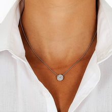 Load image into Gallery viewer, 18k Solid White Gold Genuine Natural Diamond Cluster Solitaire Necklace
