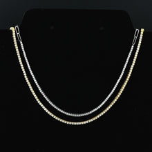 Load image into Gallery viewer, 18k Solid Gold Genuine Diamond Tennis Choker Necklace W/ Adjustable Length Chain for Women White Yellow Rose Gold
