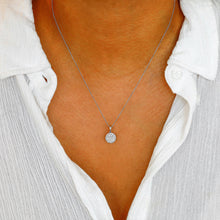 Load image into Gallery viewer, 14k Solid Gold Genuine Natural Diamond with Halo Round Cluster Necklace for Women with Adjustable Drawstring Chain
