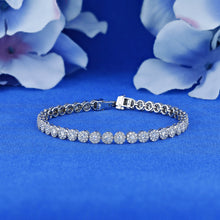 Load image into Gallery viewer, 14k Solid White Gold Genuine Natural Diamond 3ct High Quality Cluster Tennis Bracelet for Women
