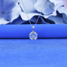 Load image into Gallery viewer, 14k Solid Gold Genuine Natural Diamond with Halo Round Cluster Necklace for Women with Adjustable Drawstring Chain
