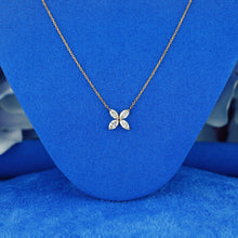 Load image into Gallery viewer, 18k Solid Gold Genuine Natural Marquise Diamond Flower Petal Layering Necklace w/ Adjustable Drawstring Chain
