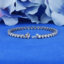 Load image into Gallery viewer, 14k Solid Gold Genuine Natural Diamond VS Quality Bezel Set Milgrain Tennis Bracelet 5.43ct
