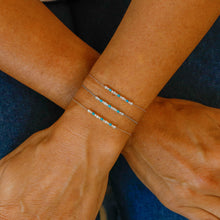 Load image into Gallery viewer, 18k Diamond and Turquoise Adjustable Chain Stack Bracelet for Women and Girls in Rose Yellow White Gold
