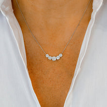 Load image into Gallery viewer, 14k Solid Gold Genuine Natural Diamond Cluster Cushion Cut Illusion Necklace for Women
