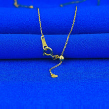 Load image into Gallery viewer, 18k Solid Gold Genuine Natural Emerald Cut Diamond with Halo Necklace for Women with Adjustable Drawstring Chain
