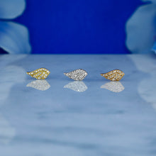 Load image into Gallery viewer, Single (Half Pair) 14k Gold Genuine Pave Diamond Angel Wing Stud Earrings
